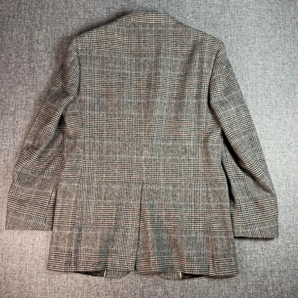 Vintage Men's Wool Blazer | Glen Plaid Jacket Tailored USA Made  | Size 36 Short